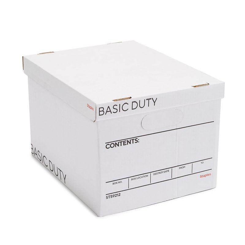 Corrugated File Storage Box with Lift-Off Lid 20 Pack for Letter & Legal Size Documents