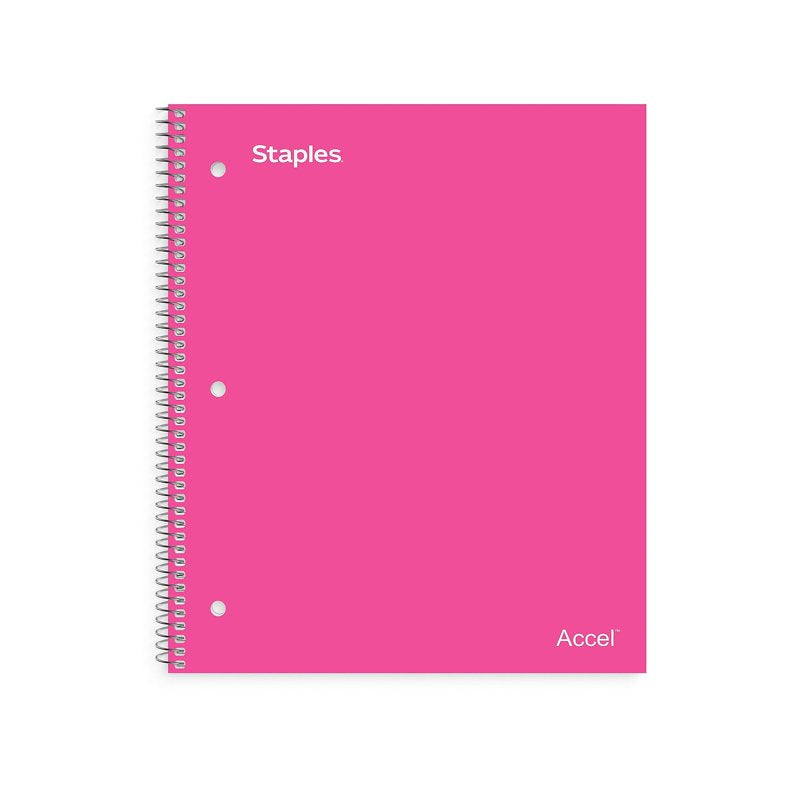 1-Subject College Ruled Notebook with Poly Cover - Pink, Purple, Green, Teal