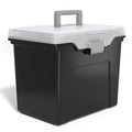 Staples Letter-Size Portable File Tote with Organizer Tray Black