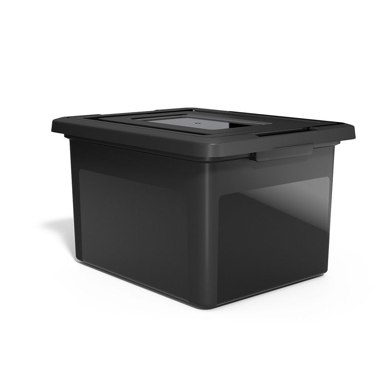 Stackable Plastic File Box for Letter and Legal Files with Lid and Handles