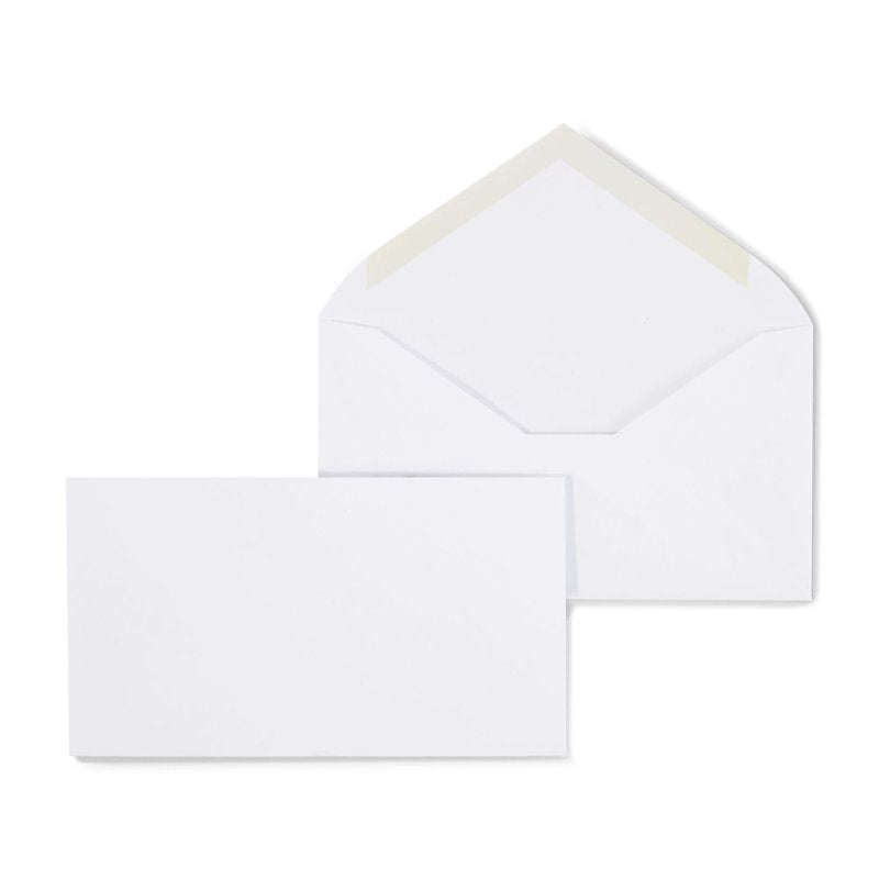 Gummed Business Envelopes - Standard #6 3/4 Size, 24 lb White Wove, 500/Box