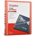 Standard 1/2-Inch Orange View Binder with 3 D-Rings, Holds 120 Sheets