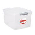 Plastic File Box with Latching Lid for Letter and Legal Size Documents - Clear