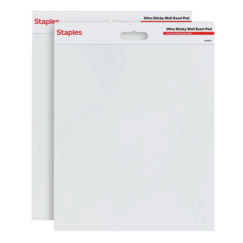 Sticky Wall Easel Pad 20 x 23 Inches - 20 Sheets, Repositionable for Brainstorming & Presentations