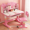 Kids Adjustable Study Desk & Chair Set with Widened Desktop & Storage Drawer