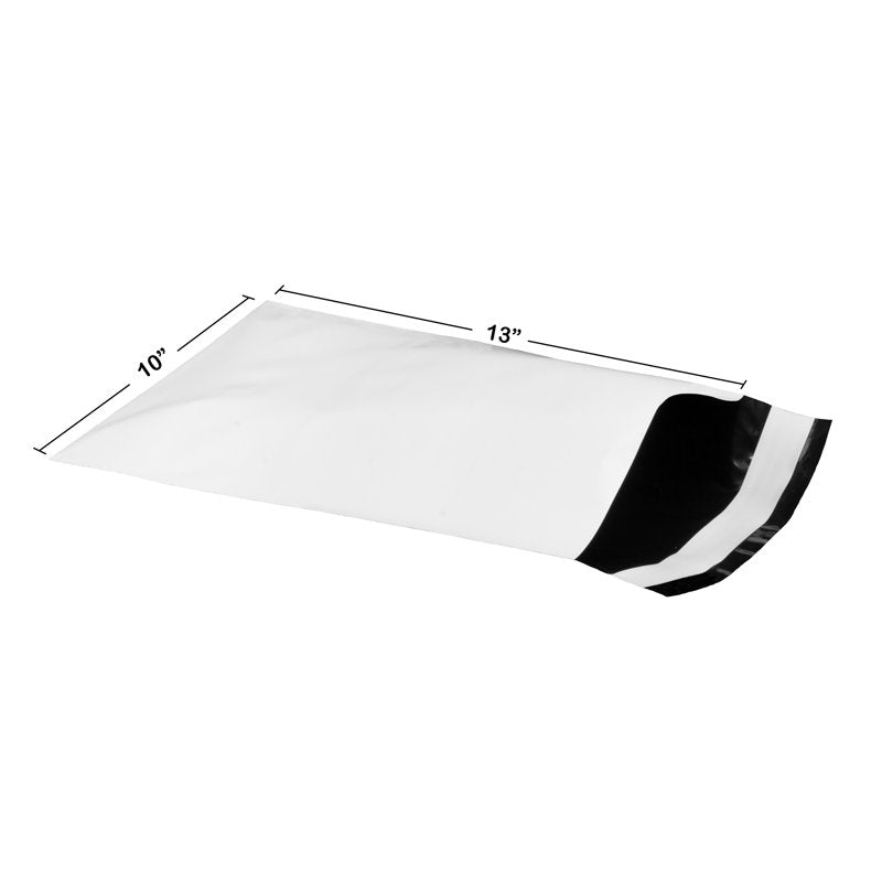 100 White Poly Mailer Bags 10 x 13 Inches Self-Sealing Waterproof Shipping Envelopes
