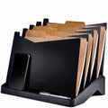 Wall & Desk File Organizer with 5 Trays - Black Office Storage Solution