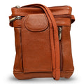 Unisex Leather Crossbody Bag with 5 Compartments and Adjustable Strap