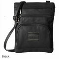 Genuine Leather Crossbody Bag with 6 Compartments and Adjustable Strap