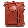 Genuine Leather Crossbody Bag with 6 Compartments and Adjustable Strap