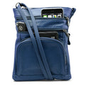 Unisex Leather Crossbody Bag with 6 Compartments and Adjustable Strap