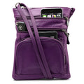 Unisex Leather Crossbody Bag with 6 Compartments and Adjustable Strap