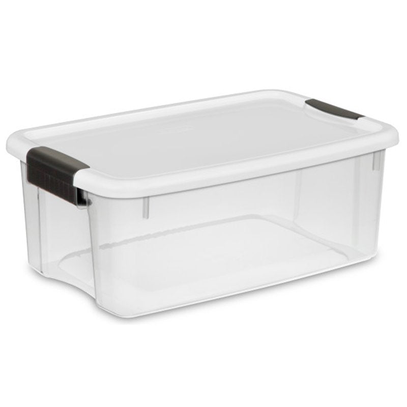 Stacking Storage Container with Lid - Clear Plastic Home Organization Bins
