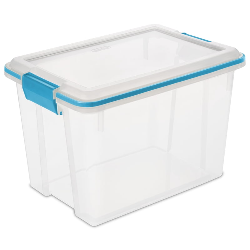 Weather-Resistant Plastic Storage Bin with Gasket & Latch Lid — Multiple Sizes