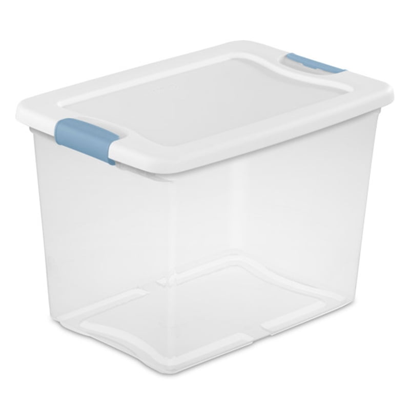 Heavy Duty Plastic Storage Totes - Clear, 25 Quart Capacity, Bulk Pack