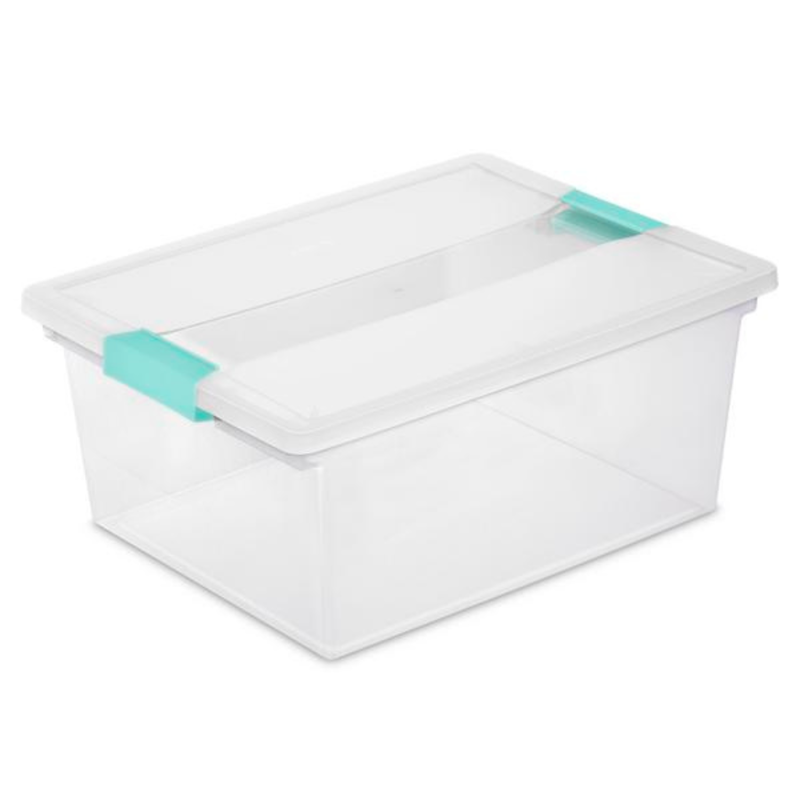 Sterilite Deep Clip Storage Box - Clear Plastic, Set of 1