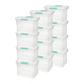 Large Clear File Storage Box with Handle and Latch - Pack of 12