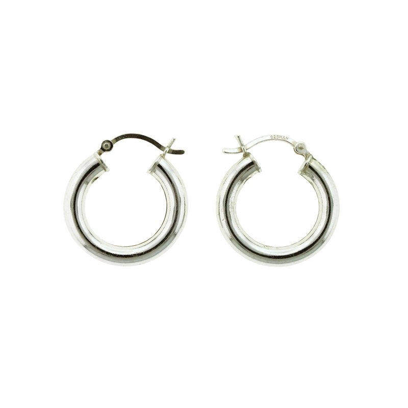 Sterling Silver 22x4mm Polished Hoop Earrings - Bold Tube Style