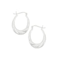 Sterling Silver Oval Twist Hoop Earrings 25x20mm High-Polish Jewelry
