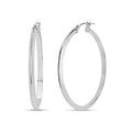 Sterling Silver Hoop Earrings 38x2mm Knife Edge Polished Jewelry