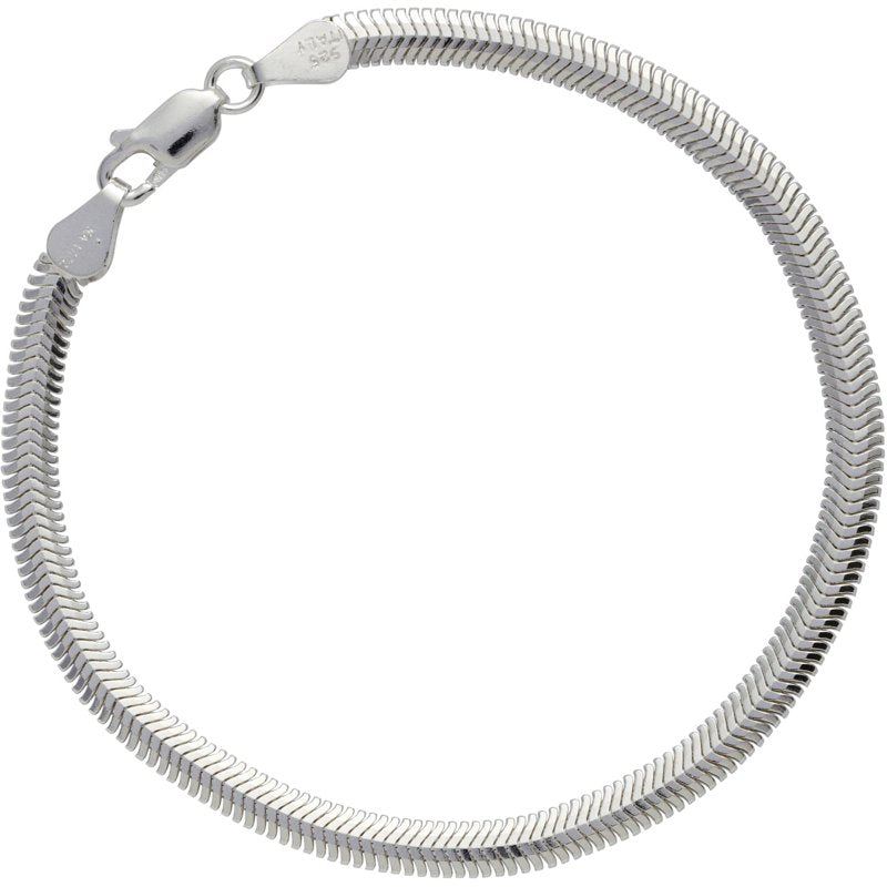 Sterling Silver 4.2mm Oval DC Snake Bracelet - 7.5 Inch Jewelry Gift