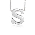 Sterling Silver Initial Pendant Necklace - Custom Letter Jewelry, 18 Inch Chain