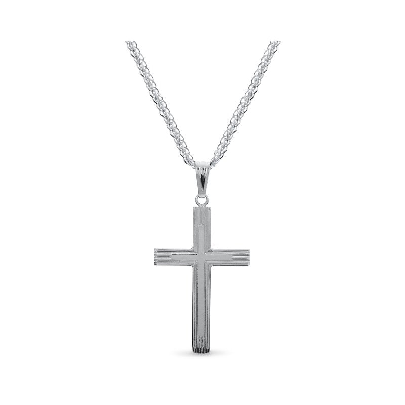 Sterling Silver Cross Pendant Necklace 24 Inch Faith Jewelry
