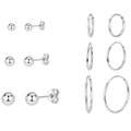 Sterling Silver Hoop Earrings Set with Ball Studs - Endless Design, Multiple Sizes
