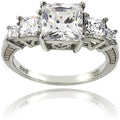 Sterling Silver Engagement Ring with Cubic Zirconia - Multiple Sizes