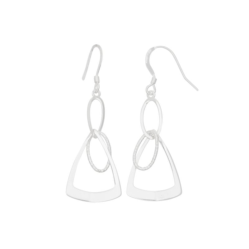 Sterling Silver Geometric Triangle Drop Earrings - Eurowire Dangle Jewelry
