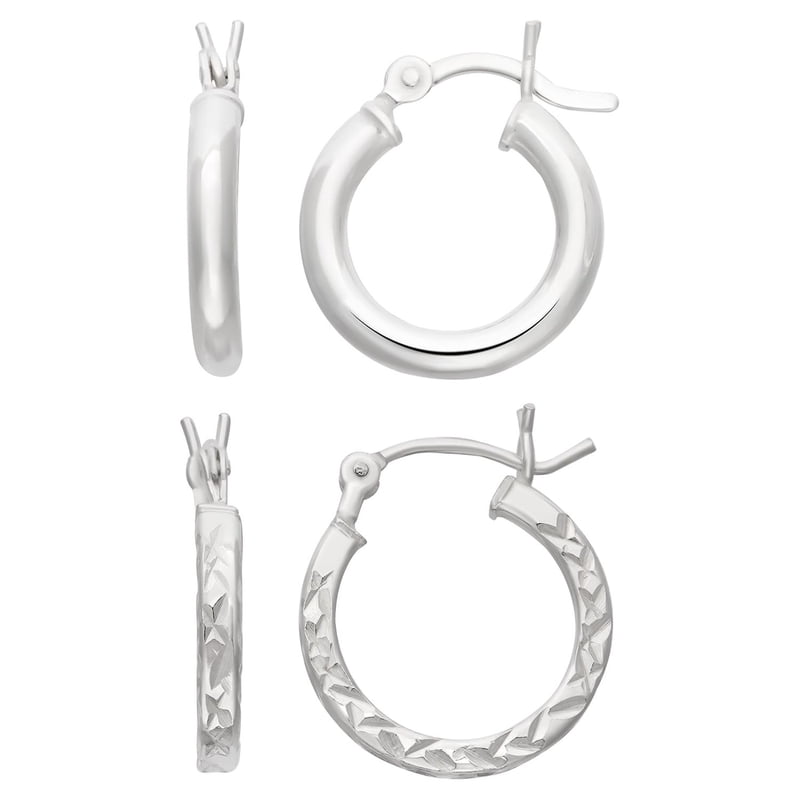 Sterling Silver Hoop Earrings Set for Women - Classic & Fashionable Jewelry