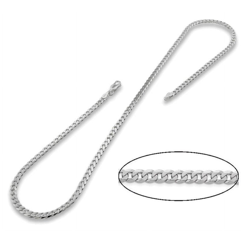 Polished Sterling Silver 3.9mm Curb Chain 30 Inch - Men’s Jewelry