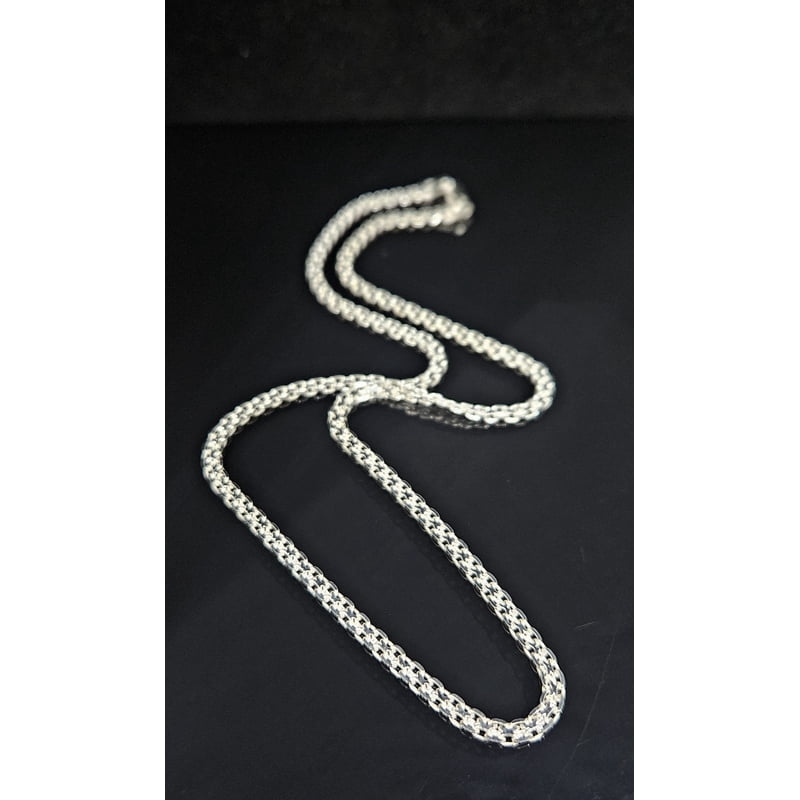 Sterling Silver Bismark Chain Necklace 4mm - Hypoallergenic & Tarnish-Resistant