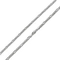 Sterling Silver Figaro Chain Necklace 7.3mm - 18in, 20in, 24in Variants