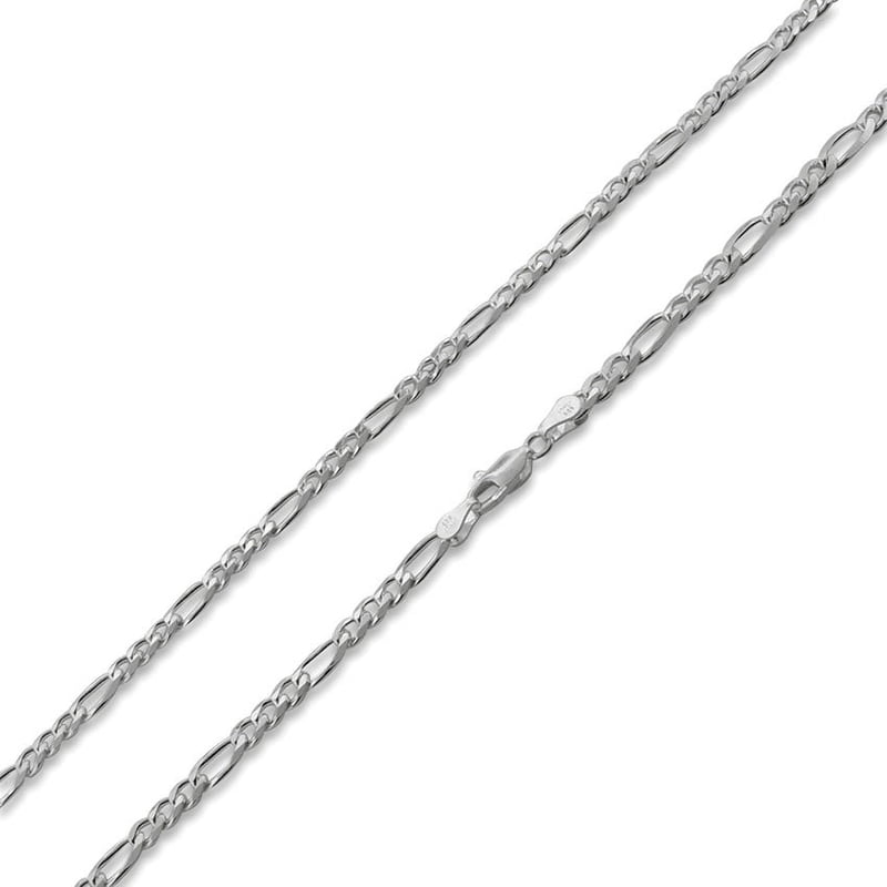 Sterling Silver Figaro Chain Necklace 7.5mm - 30 Inch, Hypoallergenic Jewelry