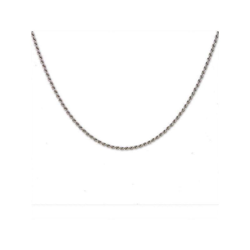 Sterling Silver Rope Chain Necklace - 30 Inches, Italian Made, Bright Finish