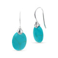 Sterling Silver Simulated Turquoise Earrings - Oval Eurowire Jewelry