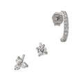 Sterling Silver 3-Piece Earring Set with Cubic Zirconia - Women’s Jewelry