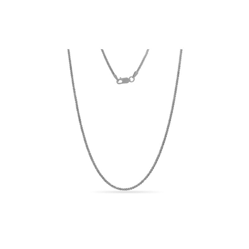 Sterling Silver Twisted Chain Necklace 20 Inch - Italian Made Jewelry