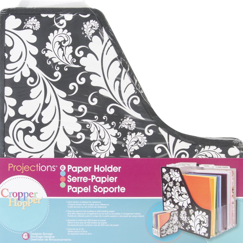 Expandable Paper Holder for Office & Kitchen - Holds 900 Sheets, Black & White