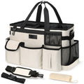 Portable Cleaning Caddy Organizer with Handles & Straps, Water-Resistant Beige