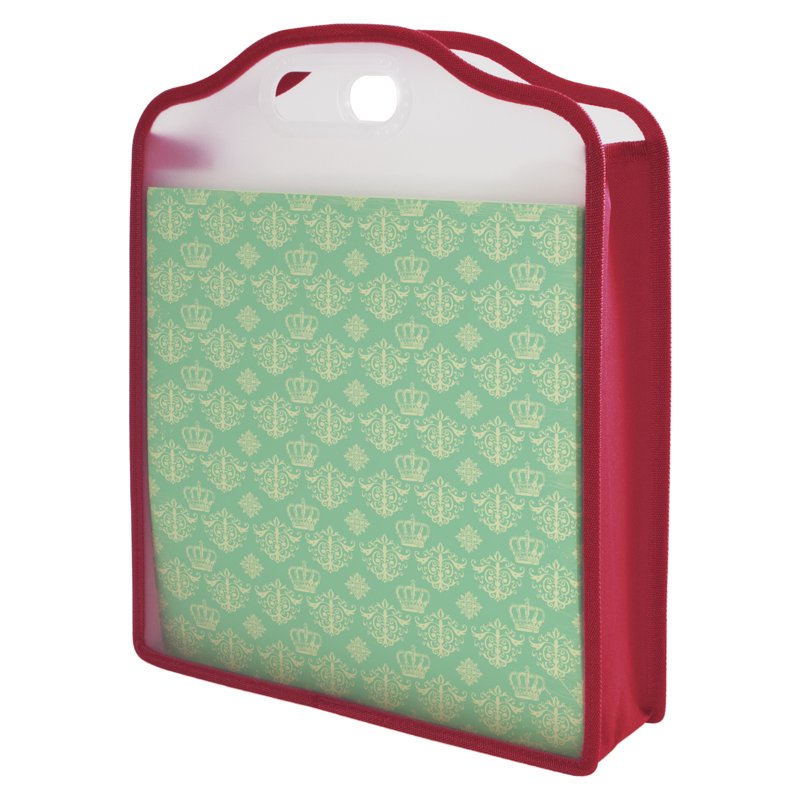 Pink Paper Folio for 12x12 Inch Paper Storage - Sturdy & Portable Organizer