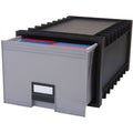 Plastic File Storage Box with Label Holder - Archive & Office Organizer