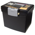 Large File Storage Box with Lockable XL Lid - Black Office Organizer