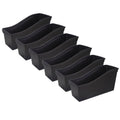 Large Book Storage Bins Pack of 6 - Black Plastic Organizer with Handles