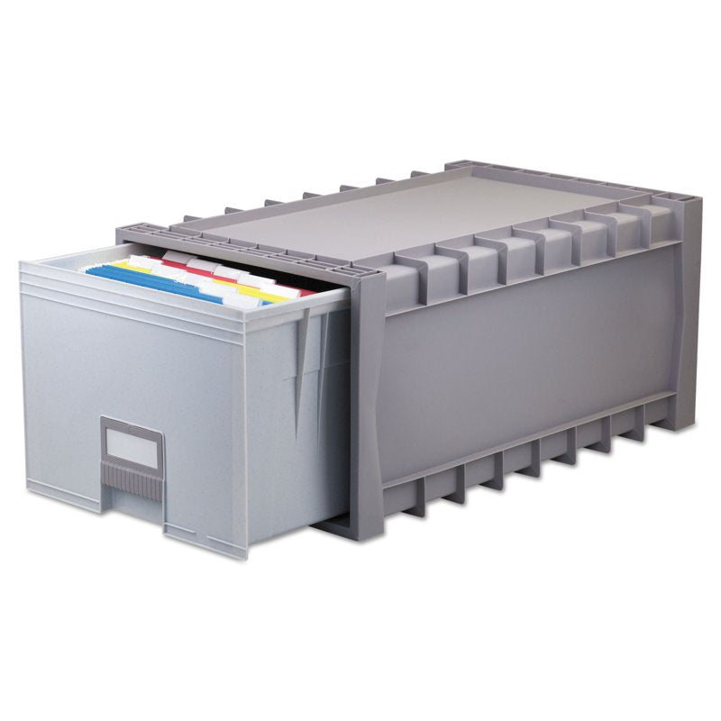 Storex Plastic Archive Drawer for Letter-Size Files, 24-Inch Depth, Gray/Granite