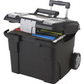 Mobile File Cart on Wheels - Holds Letter-Sized Folders, Black