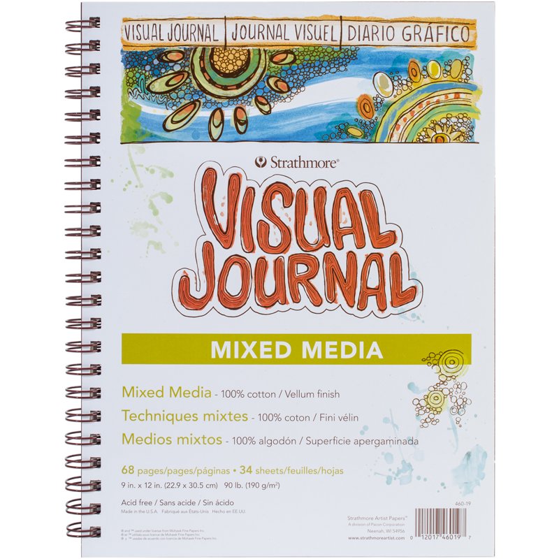 Mixed Media Art Journal 9x12 Inch Vellum Paper Spiral Bound 68 Sheets