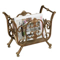 Bronze Magazine Rack with Scroll Design - 18x9x14 Inch Storage Organizer