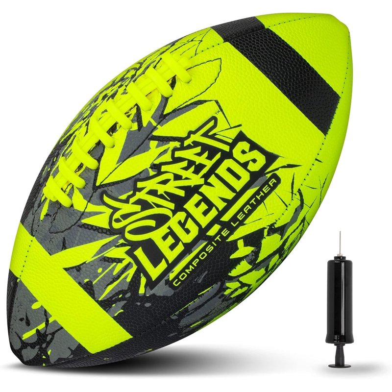Youth Football Size 8 with Graffiti Print & Pump - Durable Composite Leather